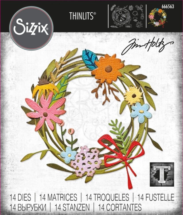 Wykrojnik Thinlits Vault Funny Floral Wreath By Tim Holtz 666563 Sizzix