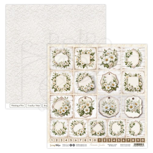 Papier do scrapbookingu 30x30 Romantic Garden 06 ScrapBoys