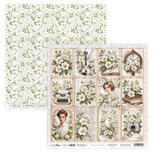 Papier do scrapbookingu 30x30 Romantic Garden 05 ScrapBoys