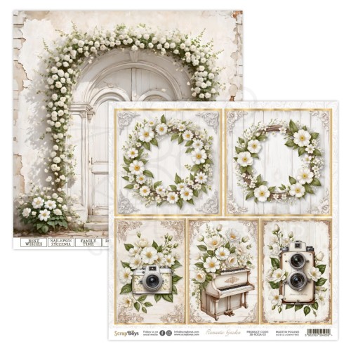 Papier do scrapbookingu 30x30 Romantic Garden 03 ScrapBoys