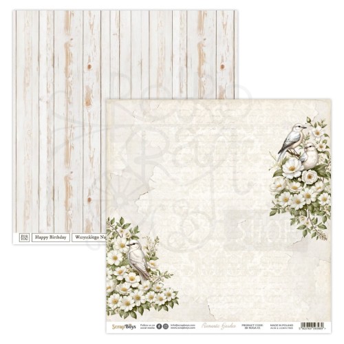 Papier do scrapbookingu 30x30 Romantic Garden 01 ScrapBoys