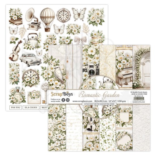 Zestaw papierów do scrapbookingu 30x30 Romantic Garden 08 ScrapBoys