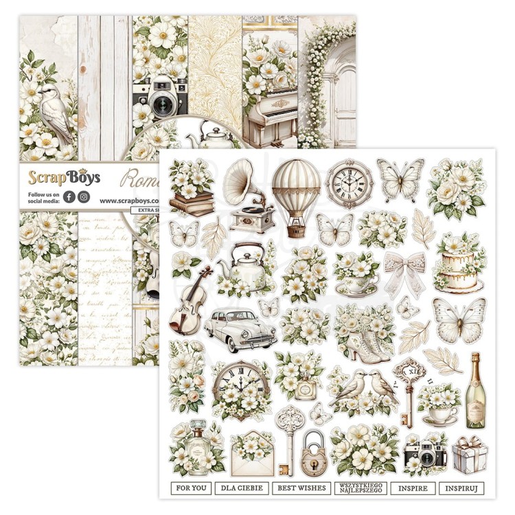 Zestaw papierów do scrapbookingu 30x30 Romantic Garden 08 ScrapBoys