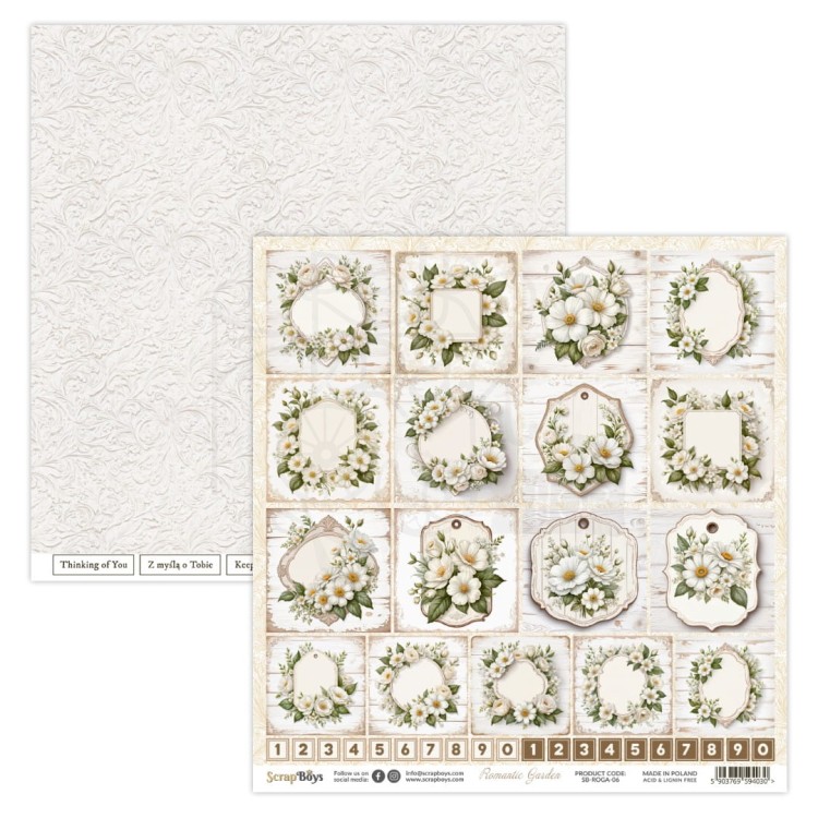 Zestaw papierów do scrapbookingu 30x30 Romantic Garden 08 ScrapBoys