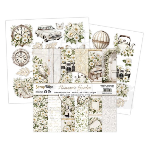 Zestaw papierów do scrapbookingu 20x20 Romantic Garden 10 ScrapBoys