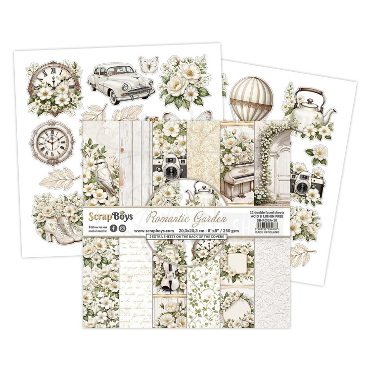 Zestaw papierów do scrapbookingu 20x20 Romantic Garden 10 ScrapBoys