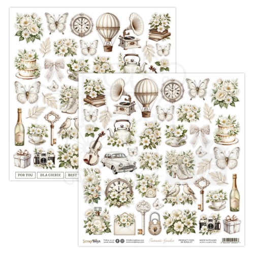 Papier 30x30 elementy do wycięcia Romantic Garden 07 ScrapBoys