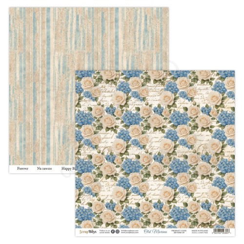 Papier do scrapbookingu 30x30 Old Marina 04 ScrapBoys
