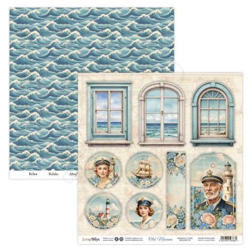 Papier do scrapbookingu 30x30 Old Marina 03 ScrapBoys