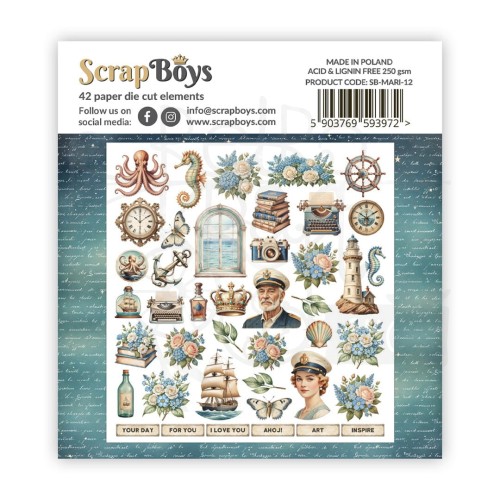 Ozdoby papierowe die-cuts Old Marina 12 ScrapBoys