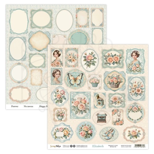 Papier do scrapbookingu 30x30 Elizabeth 06 ScrapBoys