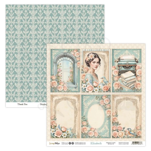 Papier do scrapbookingu 30x30 Elizabeth 03 ScrapBoys