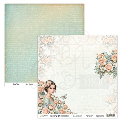 Papier do scrapbookingu 30x30 Elizabeth 01 ScrapBoys