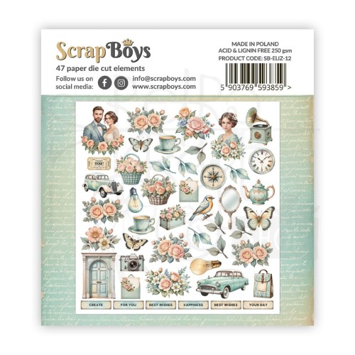 Ozdoby papierowe die-cuts Elizabeth 12 ScrapBoys
