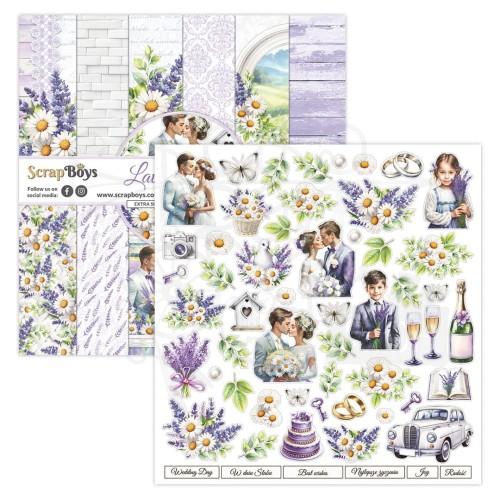 Zestaw papierów do scrapbookingu 30x30 Lavender Love 08 ScrapBoys