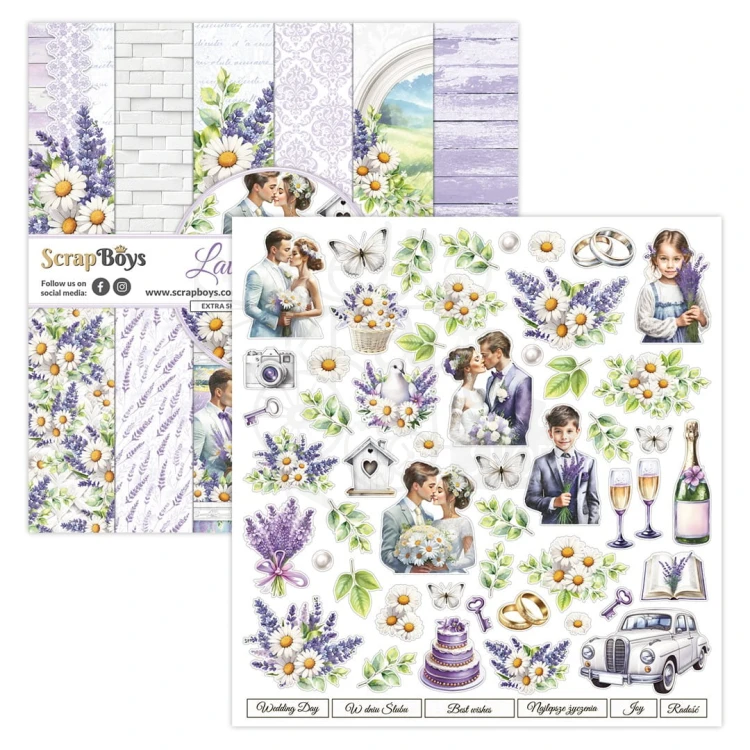 Zestaw papierów do scrapbookingu 30x30 Lavender Love 08 ScrapBoys