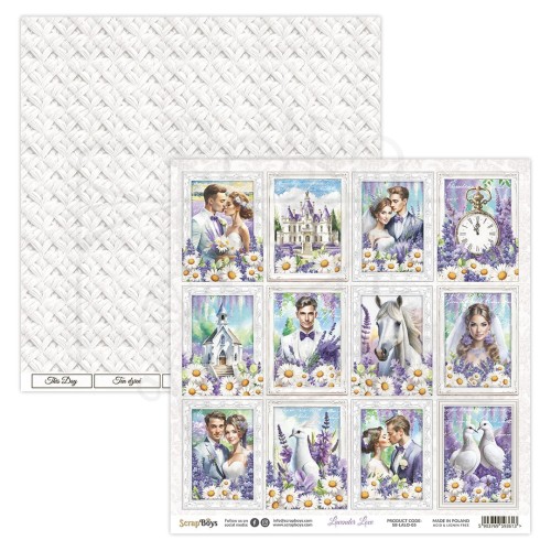 Papier do scrapbookingu 30x30 Lavender Love 05 ScrapBoys
