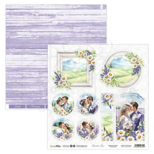 Papier do scrapbookingu 30x30 Lavender Love 03 ScrapBoys