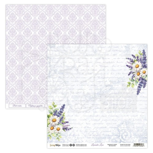Papier do scrapbookingu 30x30 Lavender Love 02 ScrapBoys