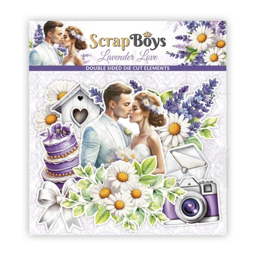 Ozdoby papierowe die-cuts Lavender Love 12 ScrapBoys