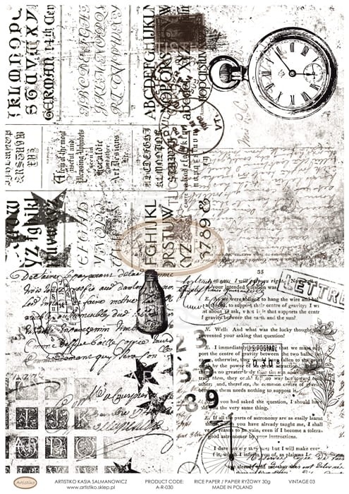Papier ryżowy A4 Vintage 03 A-R-030 Artistiko