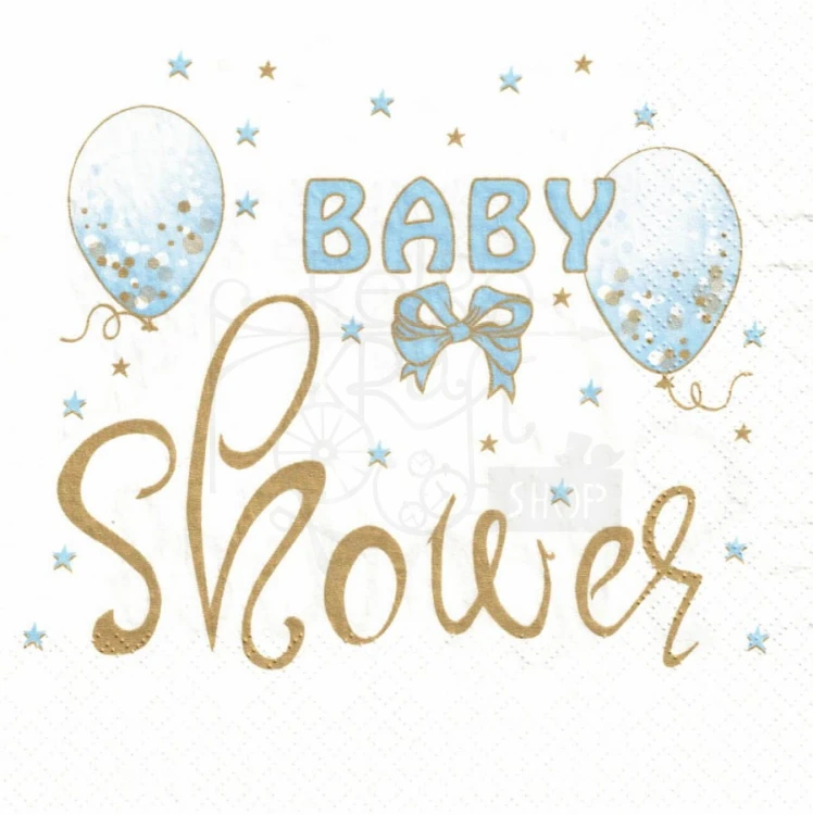 Serwetka 33x33 - Baby Shower Blue