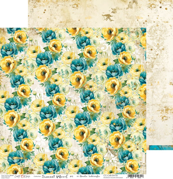 Zestaw papierów do scrapbookingu 30x30 Sunset Mood - CC-C68-SM-00 Craft O'Clock