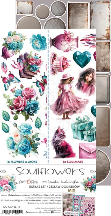 Zestaw dodatków 15x30 Soulflowers - Mix CC-C67-SS-13 Craft O'Clock