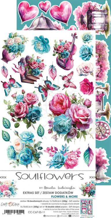 Zestaw dodatków 15x30 Soulflowers - Mix CC-C67-SS-13 Craft O'Clock