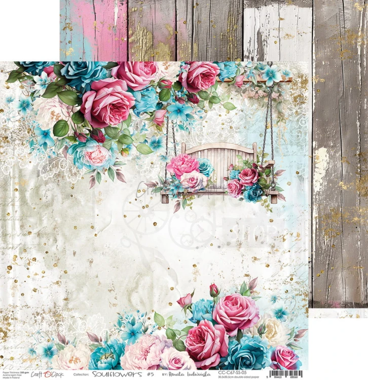 Zestaw papierów do scrapbookingu 30x30 Soulflowers - CC-C67-SS-00 Craft O'Clock