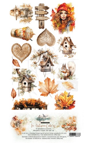 Zestaw papierów 15x30 dodatki do samodzielnego wycięcia In Autumn Colors AA-IAC-10 Alchemy of Art