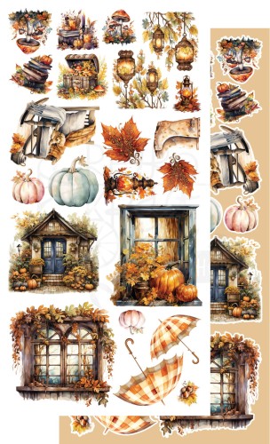 Zestaw papierów 15x30 dodatki do samodzielnego wycięcia In Autumn Colors AA-IAC-10 Alchemy of Art