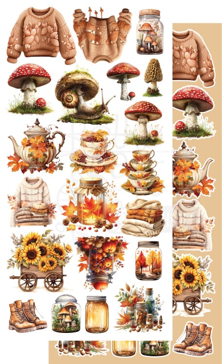 Zestaw papierów 15x30 dodatki do samodzielnego wycięcia In Autumn Colors AA-IAC-10 Alchemy of Art