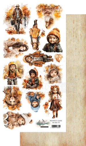 Papier 15x30 dodatki do samodzielnego wycięcia In Autumn Colors - dzieci AA-IAC-13 Alchemy of Art