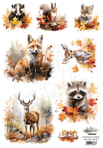 Papier ryżowy do decoupage A4 In Autumn Colors AA-IAC-RP-01 Alchemy of Art