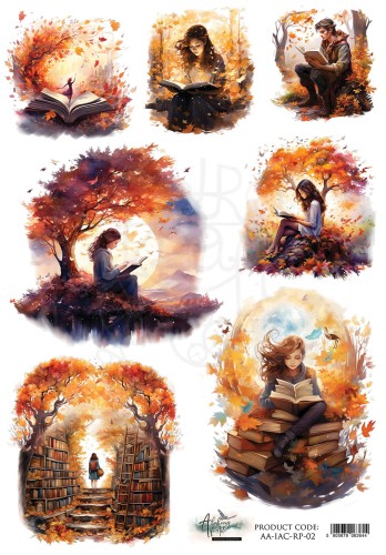 Papier ryżowy do decoupage A4 In Autumn Colors AA-IAC-RP-02 Alchemy of Art