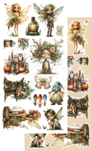 Zestaw papierów 15x30 dodatki do samodzielnego wycięcia Tales of Moss and Fern AA-TOMAF-10 Alchemy of Art