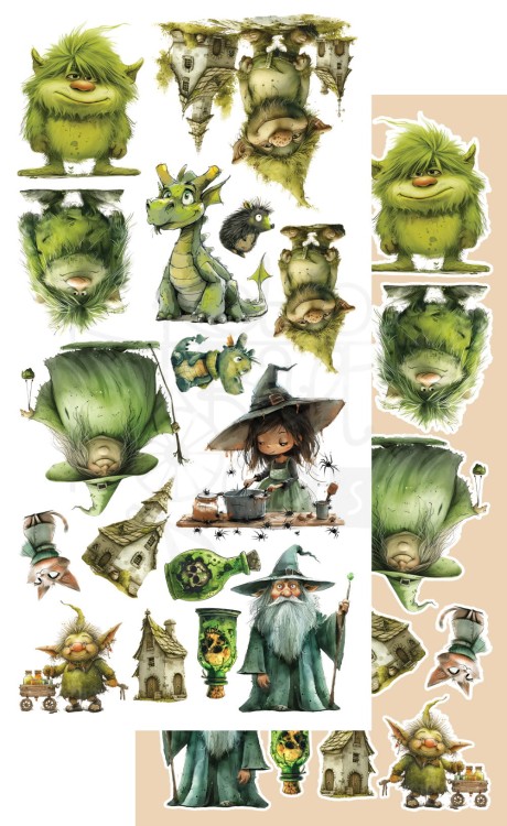 Zestaw papierów 15x30 dodatki do samodzielnego wycięcia Tales of Moss and Fern AA-TOMAF-10 Alchemy of Art