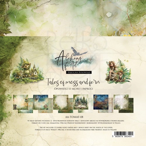 Zestaw papierów 20x20 Tales of Moss and Fern AA-TOMAF-08 Alchemy of Art