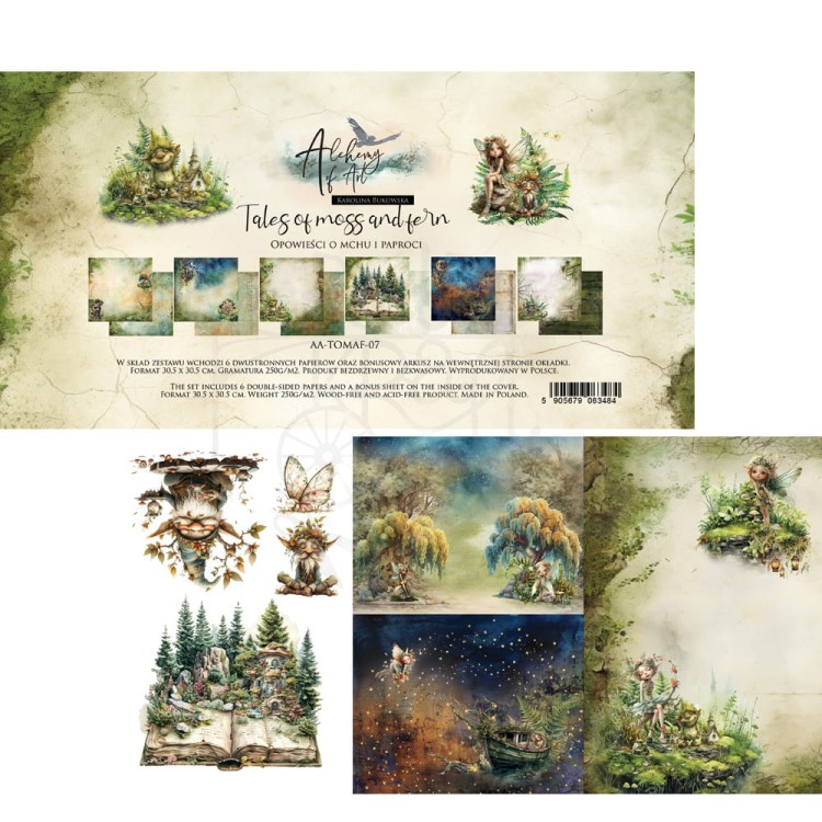 Zestaw papierów 30x30 Tales of Moss and Fern AA-TOMAF-07 Alchemy of Art