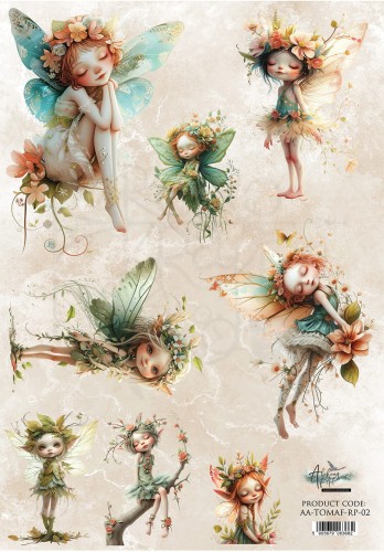 Papier ryżowy do decoupage A4 Tales of Moss and Fern AA-TOMAF-RP-02 Alchemy of Art