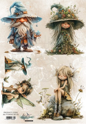 Papier ryżowy do decoupage A4 Tales of Moss and Fern AA-TOMAF-RP-03 Alchemy of Art