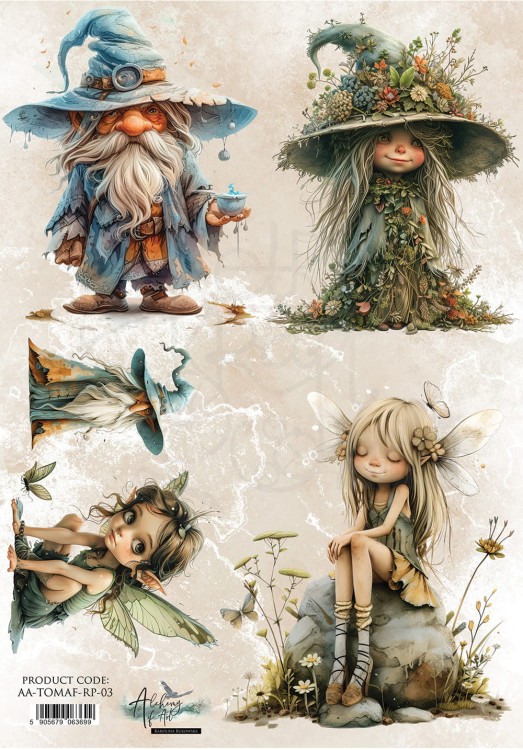 Papier ryżowy do decoupage A4 Tales of Moss and Fern AA-TOMAF-RP-03 Alchemy of Art