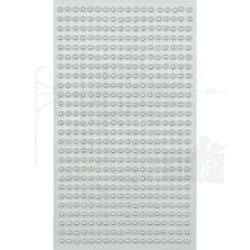Naklejki dekoracyjne - perełki białe 4mm 468szt