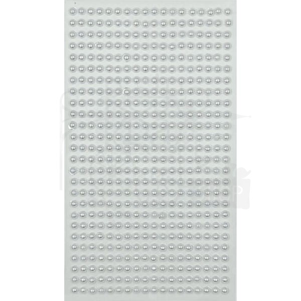 Naklejki dekoracyjne - perełki białe 4mm 468szt