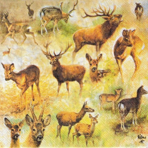 Serwetka 33x33 - Jelenie