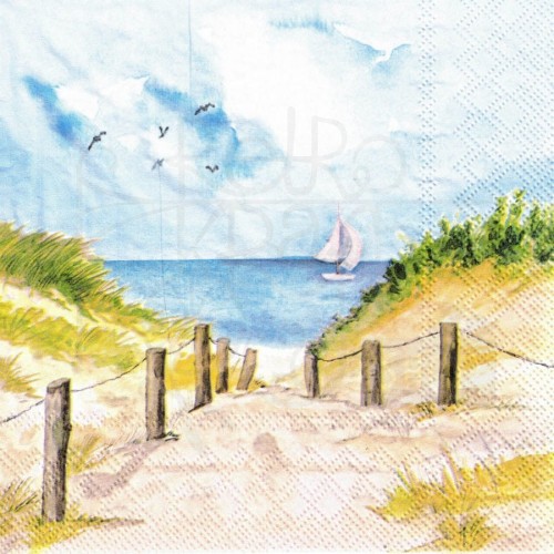 Serwetka 33x33 - Plaża ścieżka na wydmach