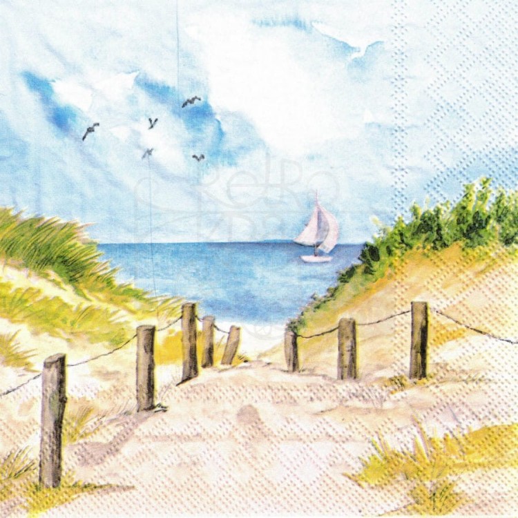 Serwetka 33x33 - Plaża ścieżka na wydmach