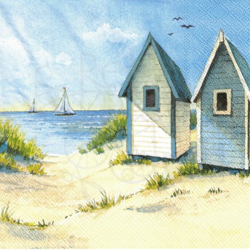 Serwetka 33x33 - Plaża domki