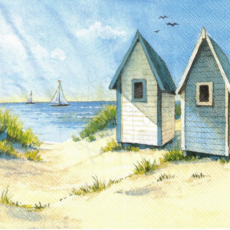 Serwetka 33x33 - Plaża domki